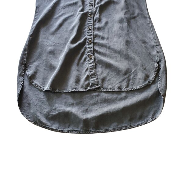 Sneak Peek Black Burnout Shirt Dress Tencel Lightweight Button Up Large - Picture 8 of 16